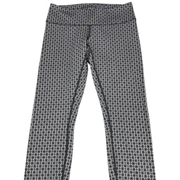 LULULEMON Wunder Under Pant In Tri Geo Silver Spoon Black Size 6 - Picture 5 of 8